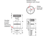 Captive Panel Screw, Screw-Head, Spring loaded, Flare Mount-PF7MF 2