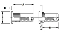 Flat Head Knurled Round Body Threaded Insert - Closed End - Metric 2