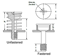 Captive panel screw-Tool only, spinning clinch bolt, self-retracting spring 2