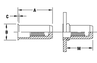 Thin Head Round Body Threaded Insert - Closed End - Metric 2