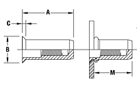 Countersunk Head Round Body Threaded Insert - Closed End - Metric 2