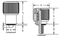 Large knob, spring-loaded –  Types PF11M and PF12M 2