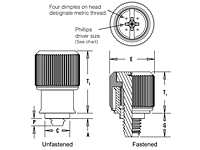 Large knob, spring-loaded –  Types PF11MF and PF12MF 2