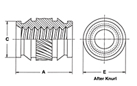 Heat Staking Insert, Symmetrical, Thru-Threaded 2