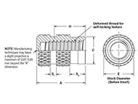 Molded-in Threaded Inserts, Self-Locking, Blind Threaded 2