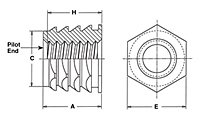 Press-in Threaded Inserts, Hexagonal 2