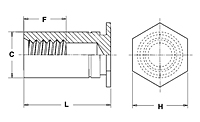 Blind Threaded Standoffs for Installation into Stainless Steel - Type BSO4 2
