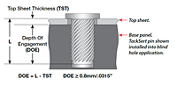 TackSert® Pins  - Top Sheet Thickness