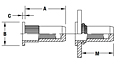 Flat Head Knurled Round Body Threaded Insert - Closed End - Metric 2