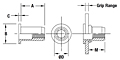 Flat Head Round Body Threaded Insert - Open End - Metric 2