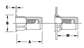 Flat Head Semihex Body Hex Counterbore Threaded Insert - Closed End - Metric 2