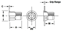 Flat Head Semihex Body Hex Counterbore Threaded Insert - Open End - Metric 2