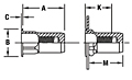 Half-Hex Shank Low-Profile Head Threaded Insert - Closed End - Metric 2