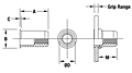 Thin Head Round Body Threaded Insert - Open End - Metric 2