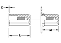 Thin Head Hex Body Round Counterbore Threaded Insert - Closed End - Metric 2