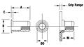 Countersunk Head Round Body Threaded Insert - Open End - Metric 2