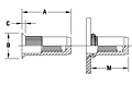 Countersunk Head Knurled Round Body Threaded Insert - Closed End - Metric 2