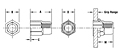 Thin Head Semihex Body Threaded Insert - Open End - Metric