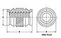 Heat Staking Insert, Symmetrical, Thru-Threaded 2