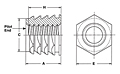 Press-in Threaded Inserts, Hexagonal 2