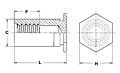 Blind Threaded Standoffs for Installation into Stainless Steel - Type BSO4 2